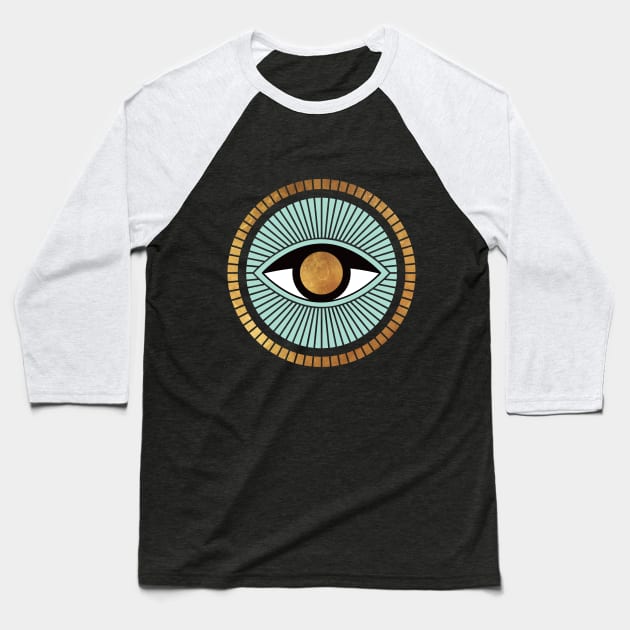 Evil Eye Gold Amulet Baseball T-Shirt by Inogitna Designs